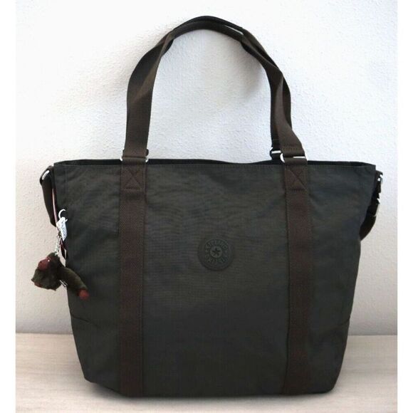 Kipling KIB6E6-3DU Women's Large Field Green Adara Crossbody Tote Bag - Picture 1 of 12